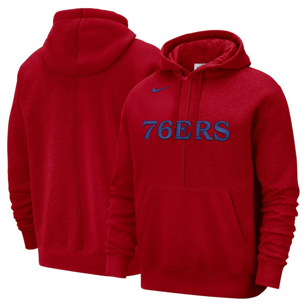 Nike Philadelphia 76ers Courtside Versus Stitch Split Pullover Hoodie Red