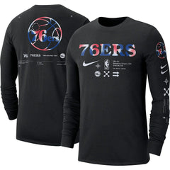 Nike Philadelphia 76ers Essential Air Traffic Control Long Sleeve T-Shirt Black