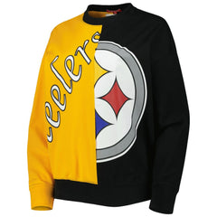 Pittsburgh Steelers Women's Big Face Pullover Sweatshirt - Black/Gold - Mitchell & Ness
