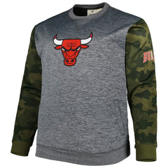 Fanatics Chicago Bulls Big & Tall Camo Stitched Sweatshirt Heather Charcoal