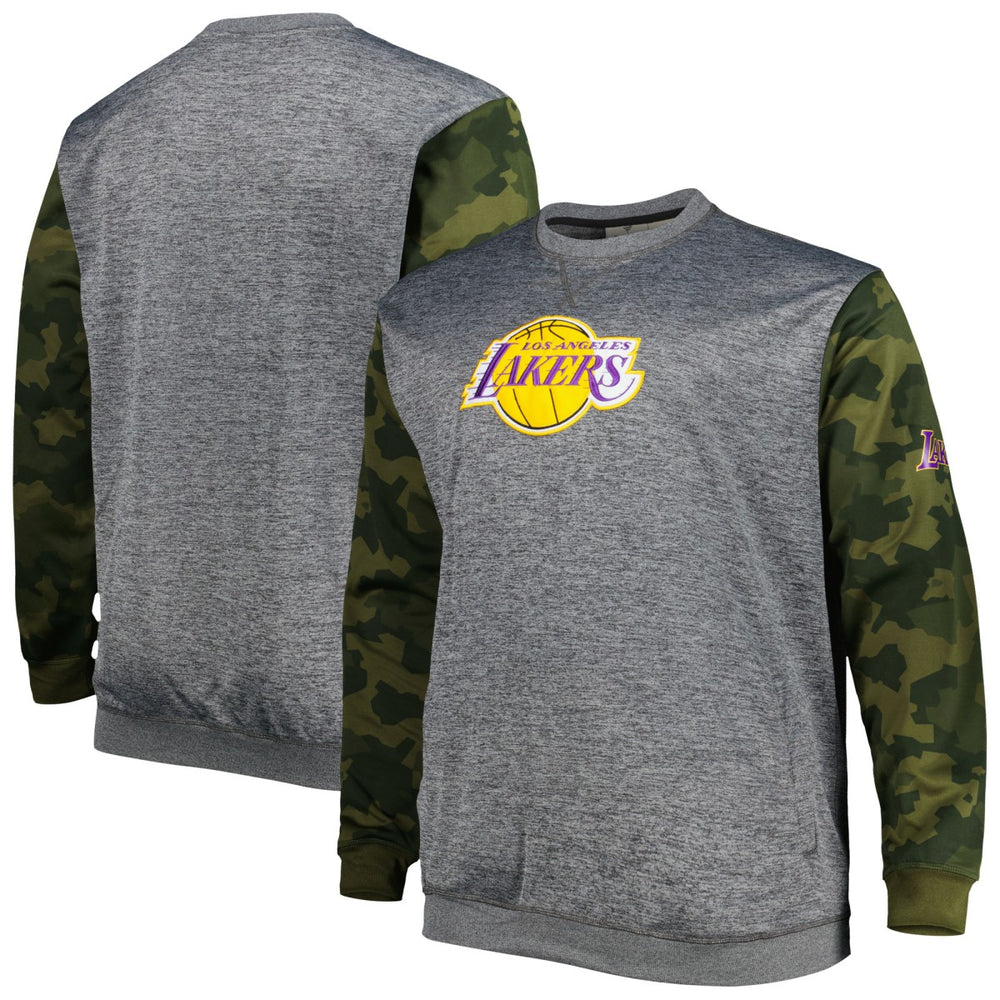 Fanatics Los Angeles Lakers Big & Tall Camo Stitched Sweatshirt Heather Charcoal