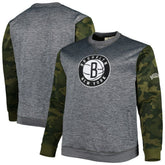 Fanatics Brooklyn Nets Big & Tall Camo Stitched Sweatshirt Heather Charcoal