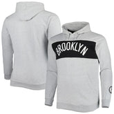 Fanatics Brooklyn Nets Big & Tall Wordmark Pullover Hoodie Heather Gray