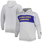 Fanatics Golden State Warriors Big & Tall Wordmark Pullover Hoodie Heather Gray
