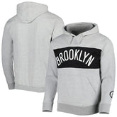 Fanatics Brooklyn Nets Wordmark French Terry Pullover Hoodie Heather Gray