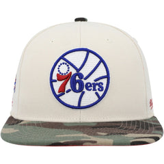 Mitchell & Ness Philadelphia 76ers Hardwood Classics 1976 NBA All-Star Game Off White Camo Fitted Hat Cream/Camo