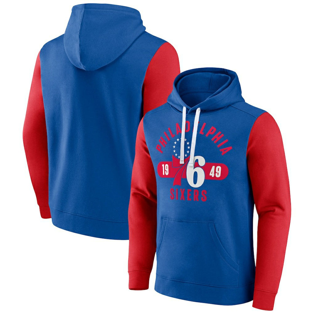Fanatics Philadelphia 76ers Big & Tall Bold Attack Pullover Hoodie Royal/Red