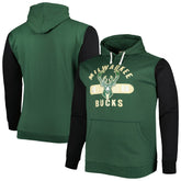Fanatics Milwaukee Bucks Big & Tall Bold Attack Pullover Hoodie Hunter Green/Black
