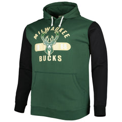 Fanatics Milwaukee Bucks Big & Tall Bold Attack Pullover Hoodie Hunter Green/Black