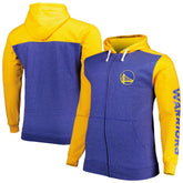 Fanatics Golden State Warriors Big & Tall Down and Distance Full-Zip Hoodie Royal/Gold