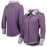 Baltimore Ravens Women's Sport Sun Fade Full-Zip Sweatshirt - Heathered Purple - Tommy Bahama
