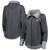 Cleveland Browns Women's Sport Sun Fade Full-Zip Sweatshirt - Heathered Black - Tommy Bahama