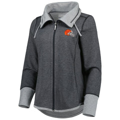 Cleveland Browns Women's Sport Sun Fade Full-Zip Sweatshirt - Heathered Black - Tommy Bahama