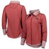 Tampa Bay Buccaneers Women's Sport Sun Fade Full-Zip Sweatshirt - Heathered Red - Tommy Bahama