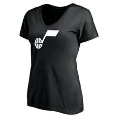 Utah Jazz Women's Primary Team Logo V-Neck T-Shirt Black