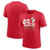 San Francisco 49ers Local Tri-Blend T-Shirt - Heather Scarlet - Nike