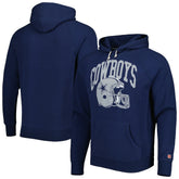 Dallas Cowboys Homage Retro Helmet Tri-Blend Raglan Pullover Hoodie - Navy - NFL