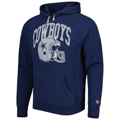 Dallas Cowboys Homage Retro Helmet Tri-Blend Raglan Pullover Hoodie - Navy - NFL