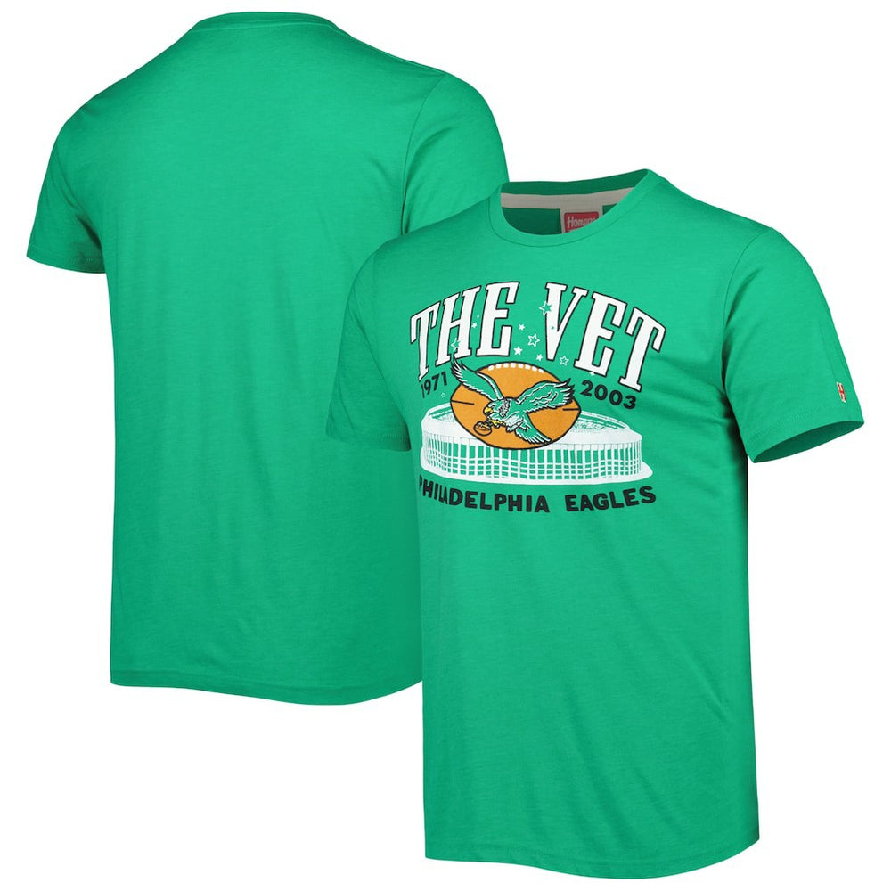 Philadelphia Eagles Homage Stadium Tri-Blend T-Shirt - Green - NFL