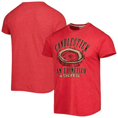 San Francisco 49ers Homage Stadium Tri-Blend T-Shirt - Scarlet - NFL