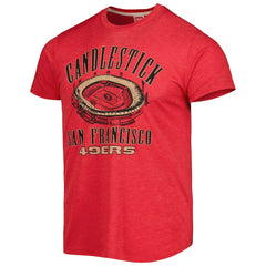 San Francisco 49ers Homage Stadium Tri-Blend T-Shirt - Scarlet - NFL