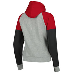 Tampa Bay Buccaneers Antigua Women's Lightweight Jackpot Raglan Half-Zip Pullover Hoodie - Heather Gray - NFL