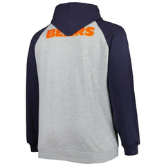 Chicago Bears Big & Tall Fleece Raglan Full-Zip Hoodie Jacket - Heather Gray - NFL