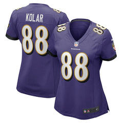 Charlie Kolar Baltimore Ravens Women's Player Game Jersey - Purple - Nike
