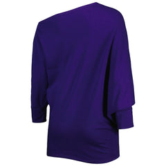 Baltimore Ravens KIYA TOMLIN Women's Twisted Tri-Blend Asymmetrical 3/4-Dolman Sleeve Sweatshirt - Purple - NFL