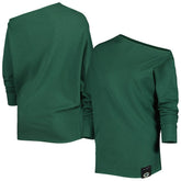 Green Bay Packers KIYA TOMLIN Women's Twisted Tri-Blend Asymmetrical 3/4-Dolman Sleeve Sweatshirt - Green - NFL