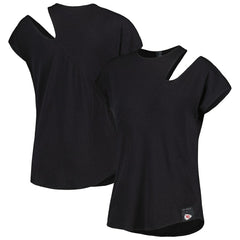 Kansas City Chiefs KIYA TOMLIN Women's Cut Out Tri-Blend Shirt - Black - NFL