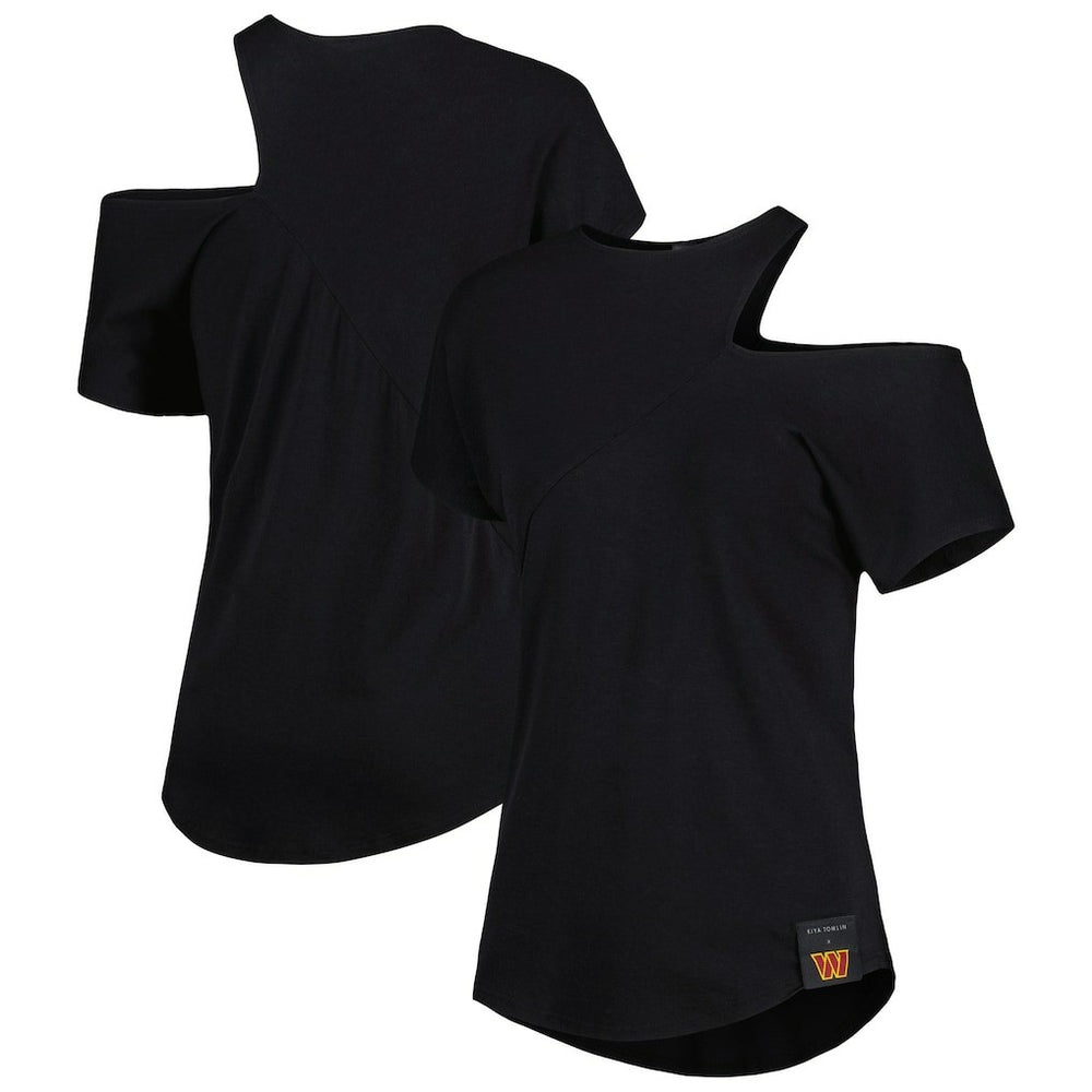 Washington Commanders KIYA TOMLIN Women's Cut Out Tri-Blend Shirt - Black - NFL