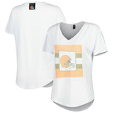 Cleveland Browns KIYA TOMLIN Women's Tri-Blend V-Neck T-Shirt - White - NFL