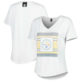 Pittsburgh Steelers KIYA TOMLIN Women's Tri-Blend V-Neck T-Shirt - White - NFL