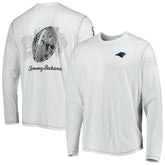 Carolina Panthers Laces Out Billboard Long Sleeve T-Shirt - White - Tommy Bahama