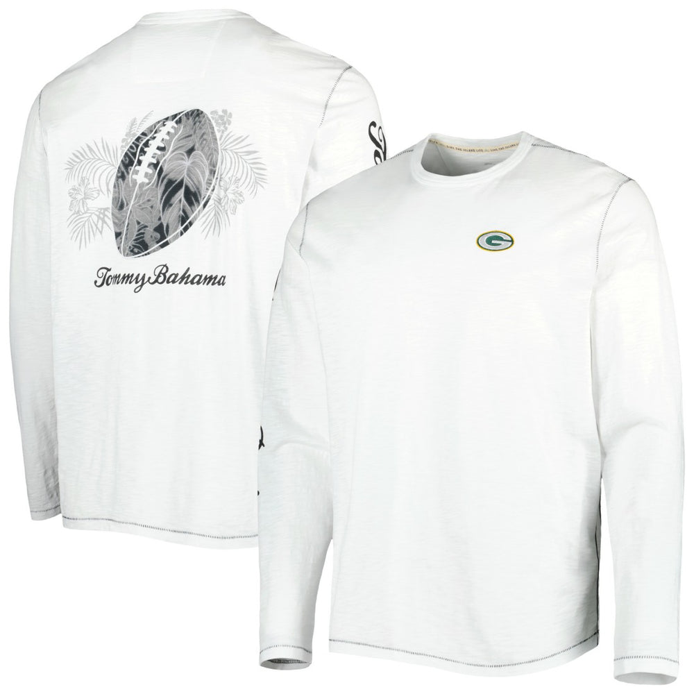 Green Bay Packers Laces Out Billboard Long Sleeve T-Shirt - White - Tommy Bahama