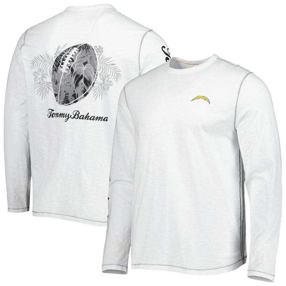 Los Angeles Chargers Laces Out Billboard Long Sleeve T-Shirt - White - Tommy Bahama