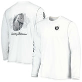 Las Vegas Raiders Laces Out Billboard Long Sleeve T-Shirt - White - Tommy Bahama