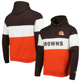 Cleveland Browns New Era Colorblock Current Pullover Hoodie - Orange - NFL