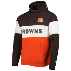 Cleveland Browns New Era Colorblock Current Pullover Hoodie - Orange - NFL
