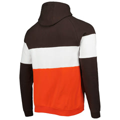 Cleveland Browns New Era Colorblock Current Pullover Hoodie - Orange - NFL