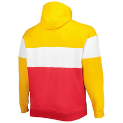 Kansas City Chiefs New Era Big & Tall Current Team Colorblock Fleece Raglan Pullover Hoodie - Gold/Red - NFL