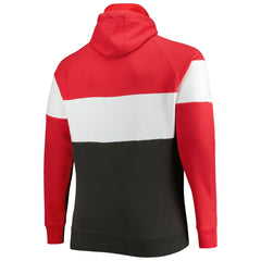 Tampa Bay Buccaneers New Era Big & Tall Current Team Colorblock Fleece Raglan Pullover Hoodie - Red/Pewter - NFL