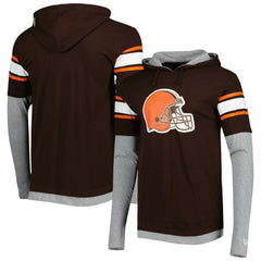 Cleveland Browns New Era Long Sleeve Hoodie T-Shirt - Brown - NFL