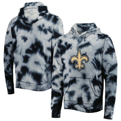 New Orleans Saints New Era Team Tie-Dye Pullover Hoodie - Black - NFL