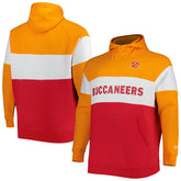 Tampa Bay Buccaneers New Era Big & Tall Throwback Colorblock Fleece Raglan Pullover Hoodie - Orange/Red - NFL