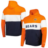 Chicago Bears New Era Colorblock Throwback Pullover Hoodie - Navy/Orange - NFL