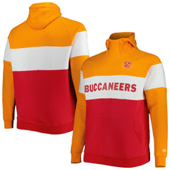 Tampa Bay Buccaneers New Era Big & Tall Throwback Colorblock Raglan Pullover Hoodie - Red - NFL