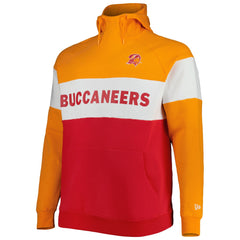 Tampa Bay Buccaneers New Era Big & Tall Throwback Colorblock Raglan Pullover Hoodie - Red - NFL