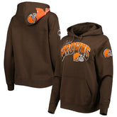 Cleveland Browns Pro Standard Women's Local Patch Pullover Hoodie - Brown - NFL